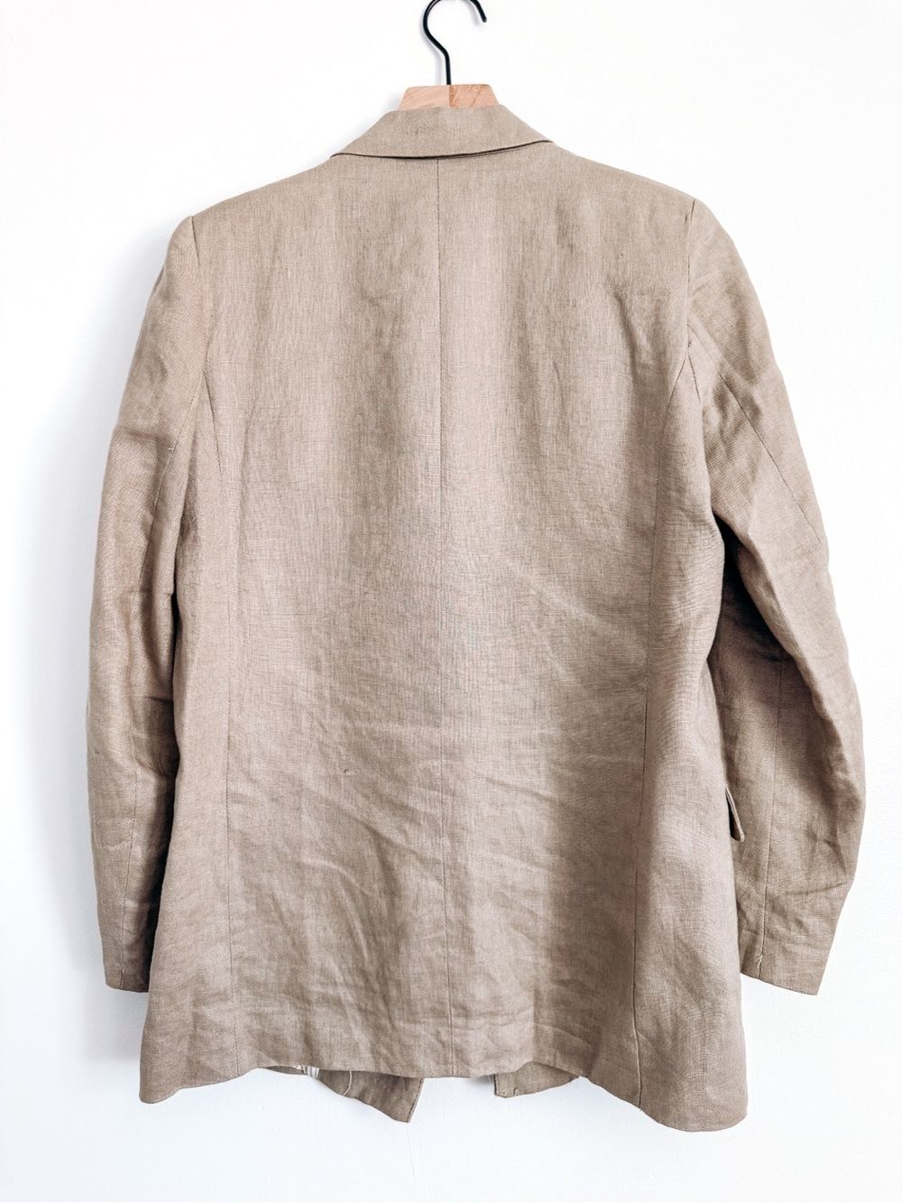 Zara Tan Blazer Linen Open Front Jacket Size S - Picture 5 of 5